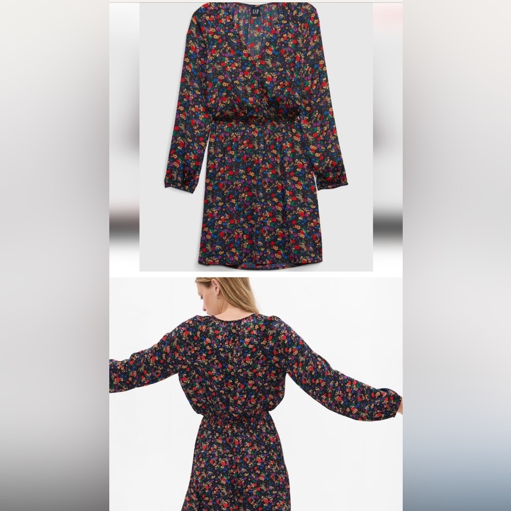 GAP NWT faux wrap floral dress with pleated skirt